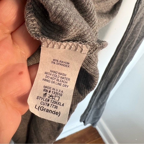 Sweet Claire Ribbed Long Sleeve Top Heather Gray - Picture 10 of 10